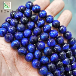 Natural Stone Lapis Lazuli Blue Tiger Eye Stone Round Beads for Jewelry Making DIY Bracelet Earrings 15