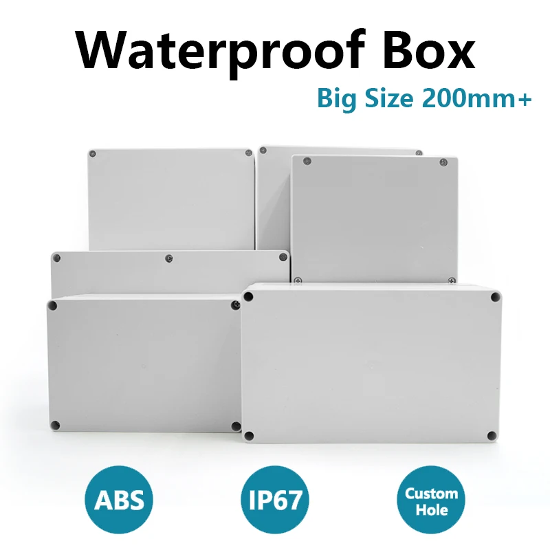 IP67 Waterproof Enclosure Box ABS Plastic Organizer Wire Junction Box Waterproof Electronic Safe Case Plastic Boxes Big Size