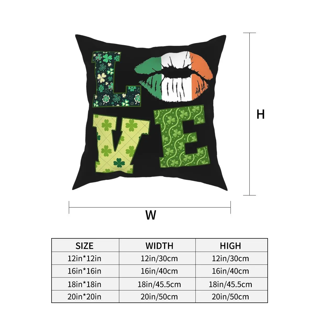 Kiss Irish St. Patrick's Day Throw Pillow Cover Cushions for Sofa Saint Paddys Shamrock Leprechaun Holiday Customized Pillowcase