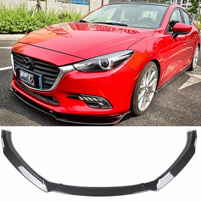 

For Mazda 3 Axela Sedan Front Lip 2014 Appearance ABS Plastic Three-section Front Shovel Front Spoiler Decorative Auto Par