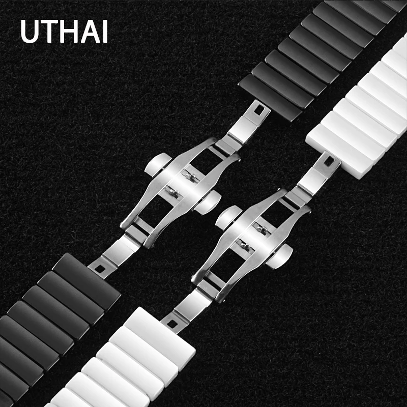 UTHAI C03 Ceramic 20/22 / 24mm watch strap watch band For Samsung watch high quality Ceramic strap For apple watch 1/2/3/4/5/7