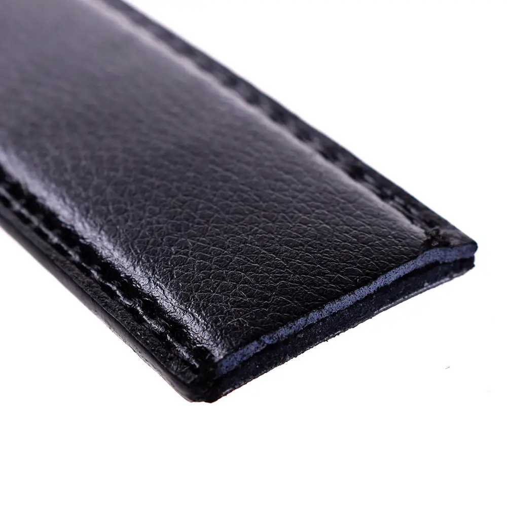 Cinturón negro de cuero sintético para hombre, cinta automática de alta calidad, estilo de negocios de lujo, sin hebilla, elegante, 120x3,5 cm