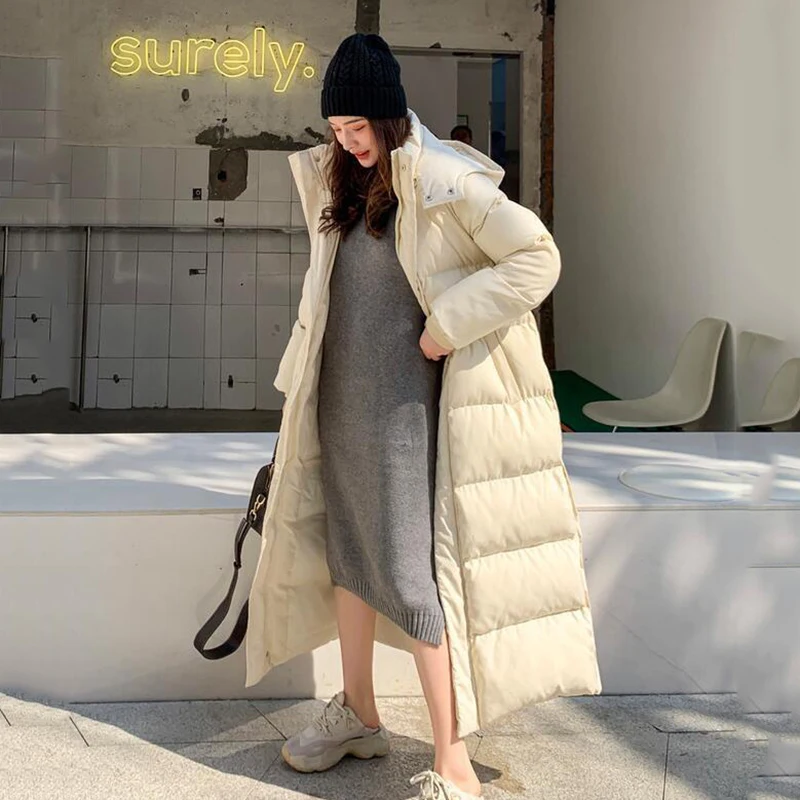 New Hooded Winter Jacket Women Parka Warm Thick X-Long Down Cotton Coat Female Loose Oversize Hooded Women Winter Coat Outerwear