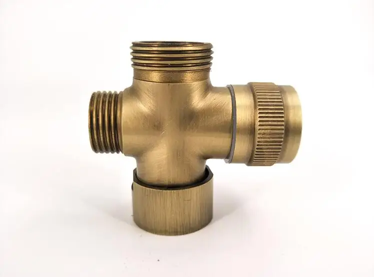 Bathroom Brass Diverter Valve 3 Way BSP 1/2' 3/4' 4/4/4 4/4/6 4/6/6 Shower Tee Adapter Adjustable Shower Head Faucet