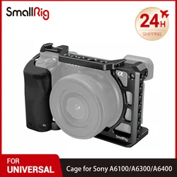 SmallRig DSLR A6400 Camera Cage with Silicone Handgrip Handle for Sony A6100 A6300 A6400 Camera Cage Rig Cold Shoe 3164