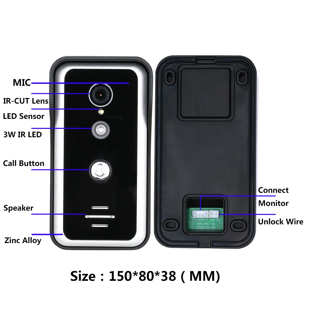 7 Inch 1Monitor 1/2-CameraTUYA Video Intercom WIFI Video Door Phone System Home Intercom with Support Multi-Languauge