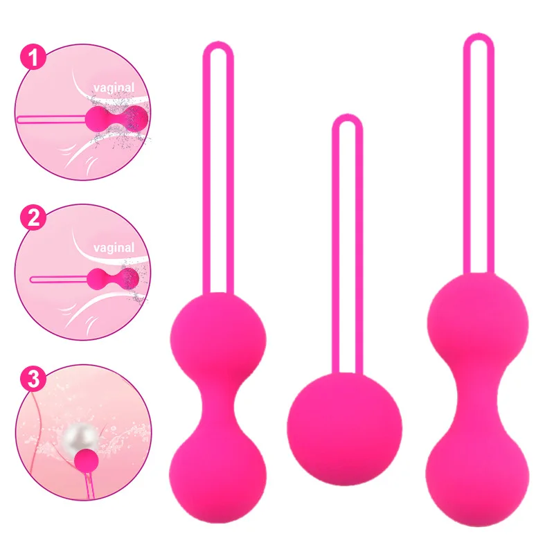 Bolas vaginales de silicona para mujeres, Juguetes sexuales, ejercitador Kegel, vibrador chino Ben wa, bolas Geisha, juguetes anales sexuales