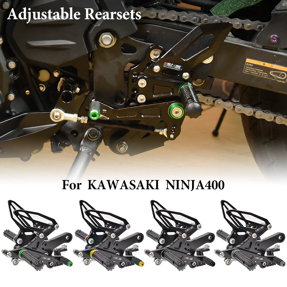 

Ninja 400 Accessories Motorcycle Adjustable Rear Set Rearsets For Kawasaki Ninja400 2018-2023 2021 2020 Z400 Footrest Foot Pegs