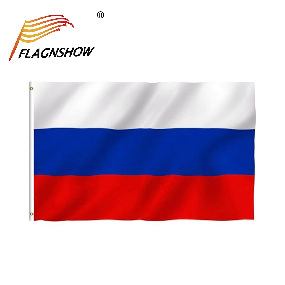 Flagnshow 3x5 FT Russian Flag Banner  Decoration No Fade Polyester National Day Russia Flag