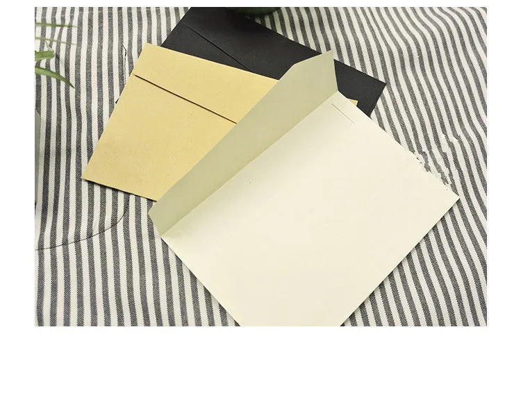 10pcs Black White Kraft Paper Business Envelopes Vintage Envelope for Business Wedding Invitation Gift Envelopes