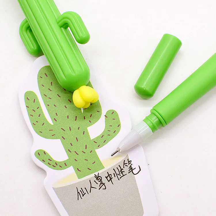 24 Pcs Plant Creative Soft Gum Cactus Neutral Pen Student Stationery Office Supplies Wholesale Kawaii School Supplies