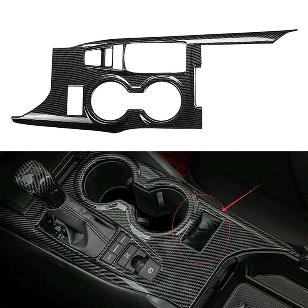 Carbon Fiber ABS Black Look Inner Gear Shift Box Panel Cover Trim For Toyota Camry 2018 2019 2020 Car-styling Accessories