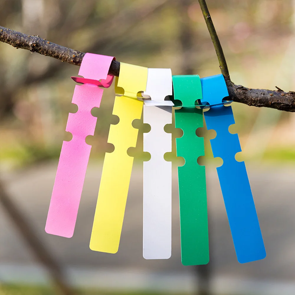 6 Colors Gardening Planting Clip-on Tags Nursery Hang Label Plastic Identification Card Waterproof Ring Set Markers Reusable