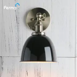 Permo Vintage wandlamp 6.5'' Wall Lamps Black Modern Wall Sconce Industrial Stair Wall Light Fixtures New Year Christmas Decor