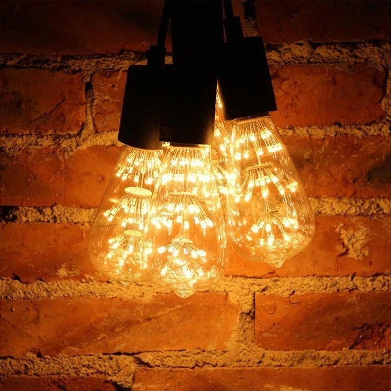 

220V ST64 E27 LED Bulb Lamp Edison Firework Light Bulbs Vintage Filament Lightbulb For House Lights For Home Bed Room Decoration