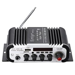 Kentiger Hy - V11 Bluetooth Amplifier 2-Channel Super Bass Audio Amplifier With Remote Controller Tf Usb Fm 85Db Mp3 Fm Radio
