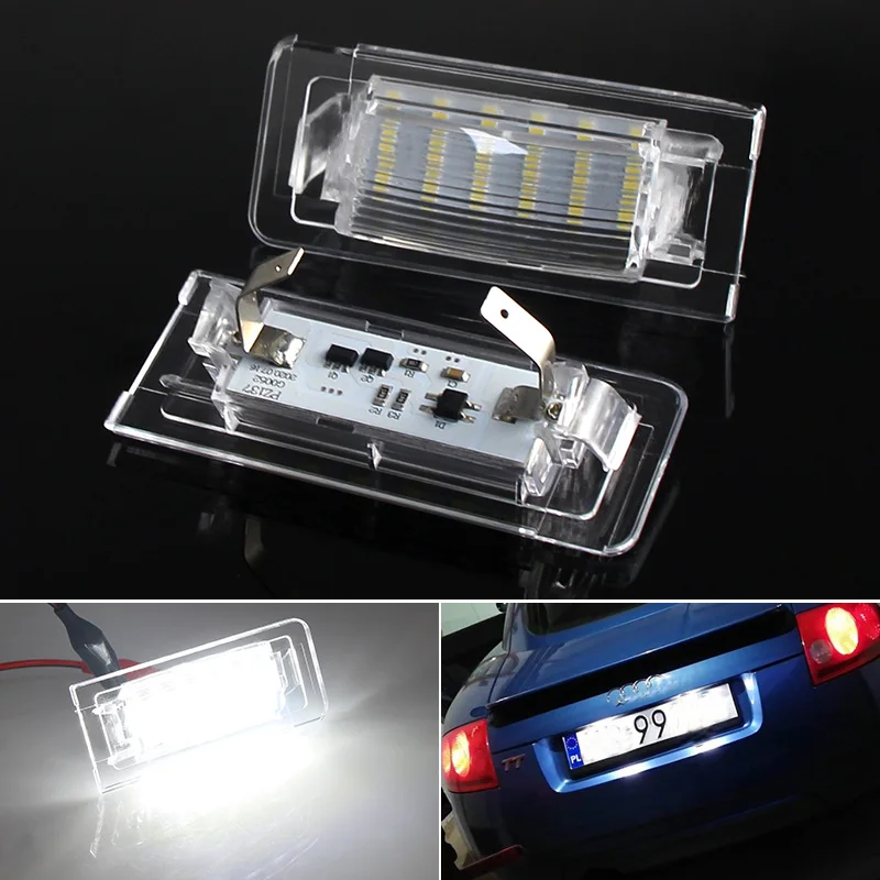 2Pcs Canbus LED Number License Plate Light Lamp Replace OEM Number 8N0943021A 8N0943022A for AUDI TT MK1 Roadster Coupe 8N