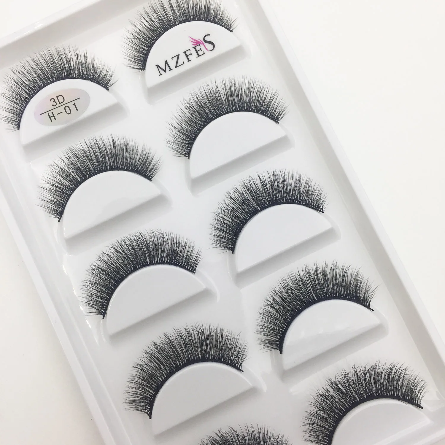 5Pairs 3D Natural Mink Eyelashes Thick False Eye Lashes Lashes Soft Fake Eyelash Wispy Makeup Cilios H13