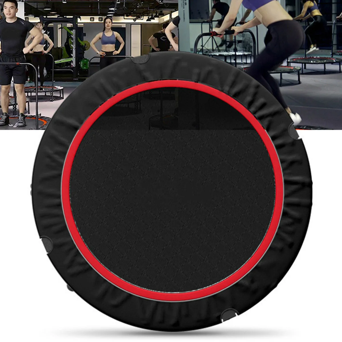 48 Inch Foldable Fitness Trampoline Rebounder Adults Trampoline Fitness Dedicated Elastic Rope Home Gym Exercise Sports Tool