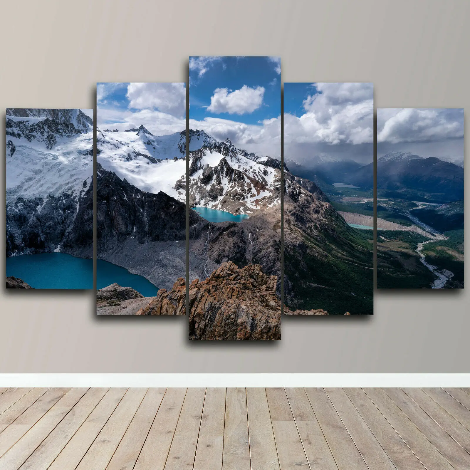 No Framed Canvas 5Pcs Argentina Mountain Aconcagua Nature Wall Art Posters Pictures Home Decor Paintings Decorations