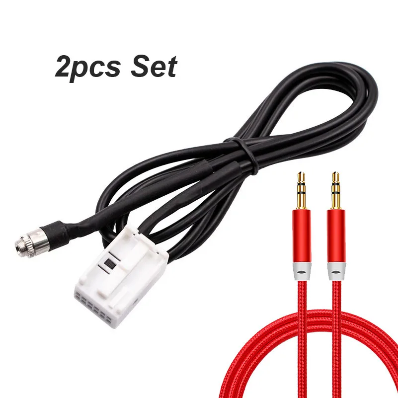 2pcs set Car 3.5mm AUX cable female plug for Mercedes Benz Comand APS NTG W209 CD 20 30 50 W221 W164 W251 X164 W169 W245 W203