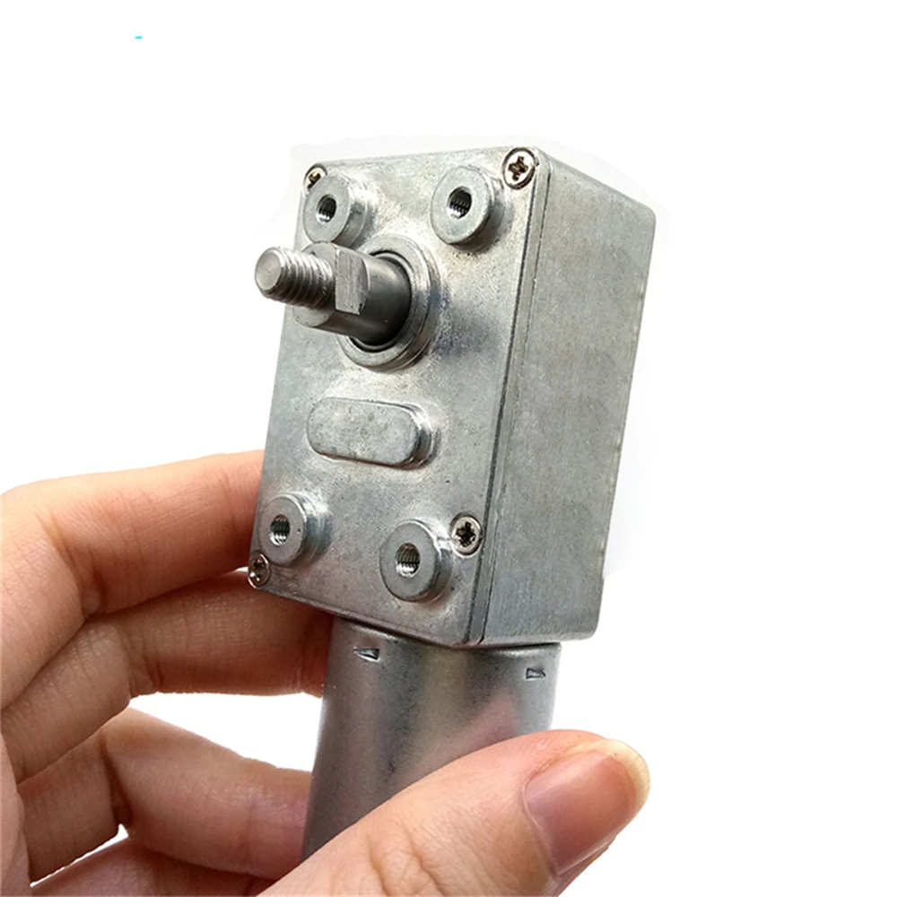 Caja de cambios de gusano de Metal, Motor de CC, eje M5, 6V, 12V, 24V, reductor de velocidad de alto par, 6RPM a 210RPM, Motor eléctrico Reversible JGY370