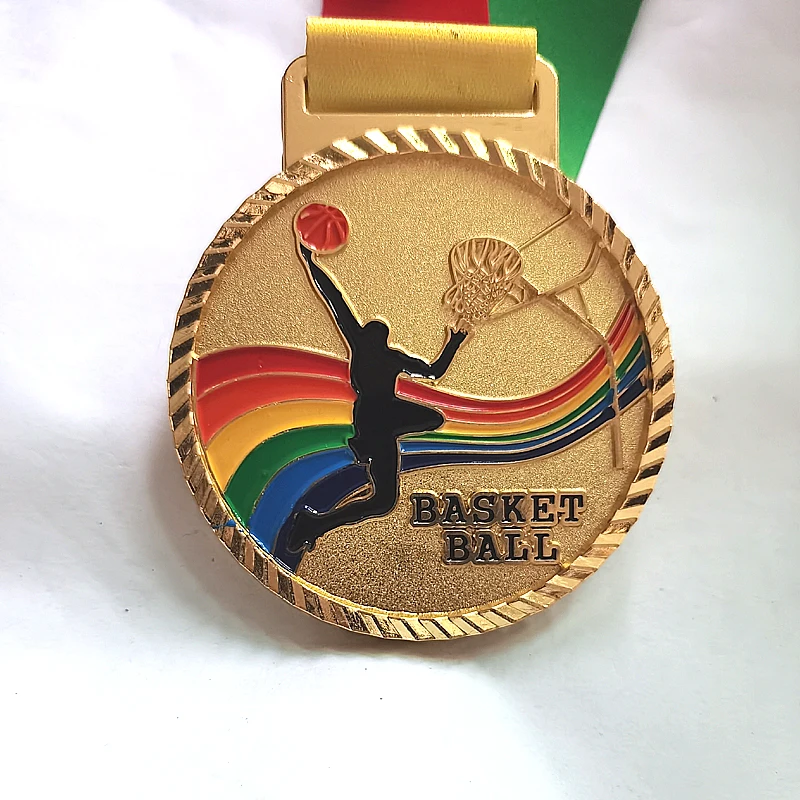 Jump Dunk  Color Medal + Color Rribbon Is Suitable For All Kinds Of Basketball Games 6.8CM