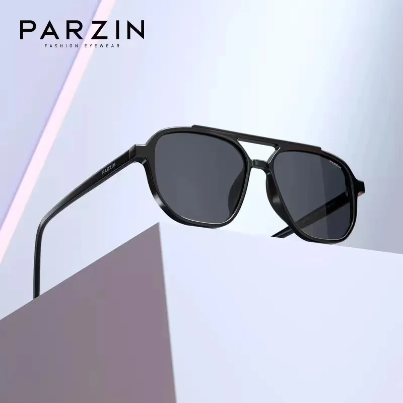 

PARZIN TR90 Polarized Sunglasses Women Double Beam Square Vintage Sun Glasses for Men Driving Glasses UV400 92103