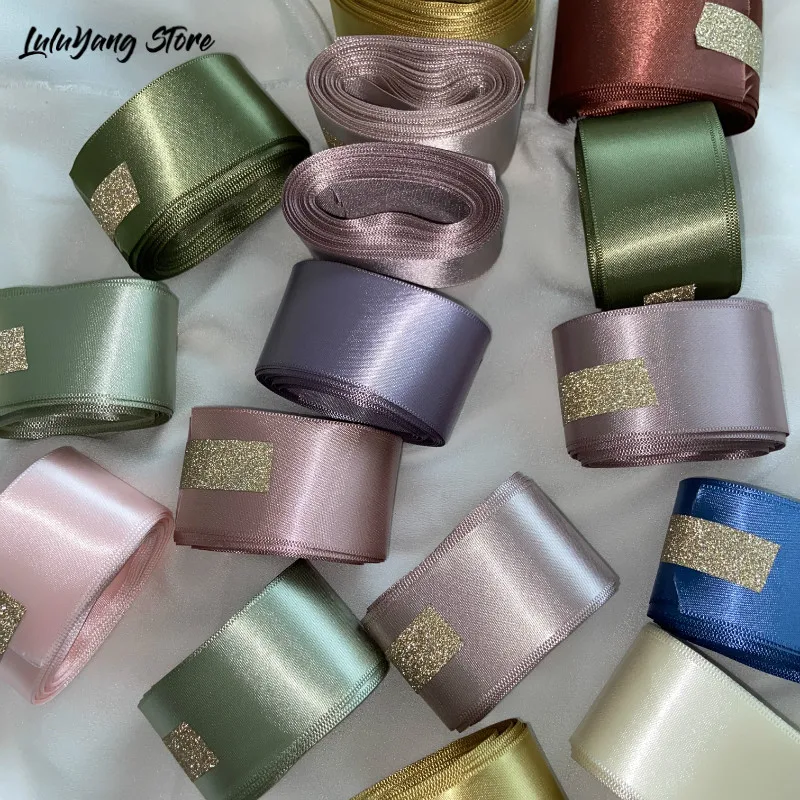 40mm Satin Ribbons Gift Wrapping Christmas Party Decoration Single Sided RosePink Polyester Tape DIY Handmade Supplies Scrapbook