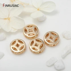 DIY Jewelry Beads Accessories Brass Metal 14K Gold Plated Spacer Beads For Jewellery Making Supplies