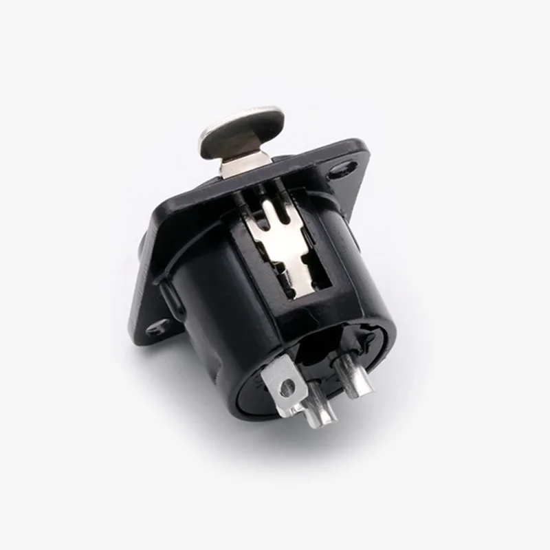 1pc High Quality XLR Connector Black Plated 3Pins XLR Female Jack Panel Mount Connector Audio Jack Speaker Plug