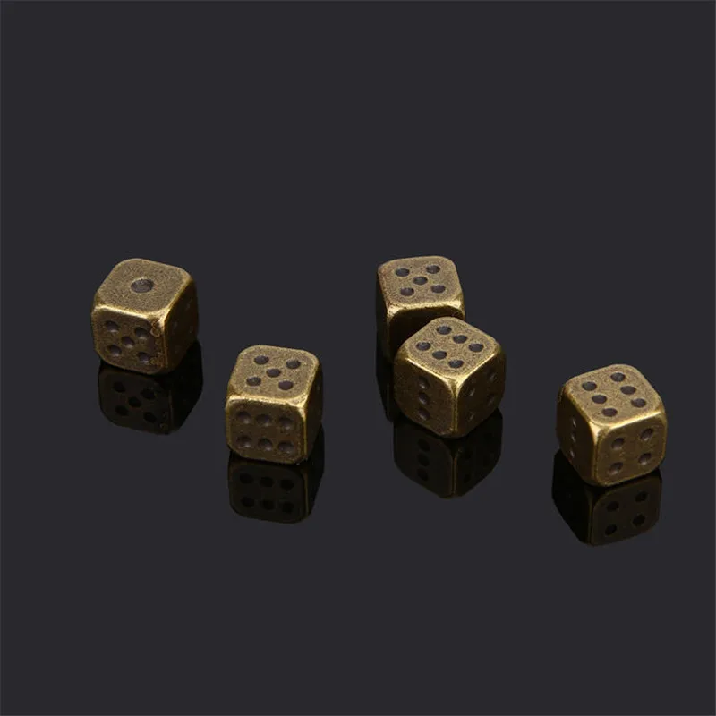 5 PCS/Set 13*13mm Metal Dice Gold/Silver/Copper Color Funny Dice Six Sided Decider Board Game Acessorios