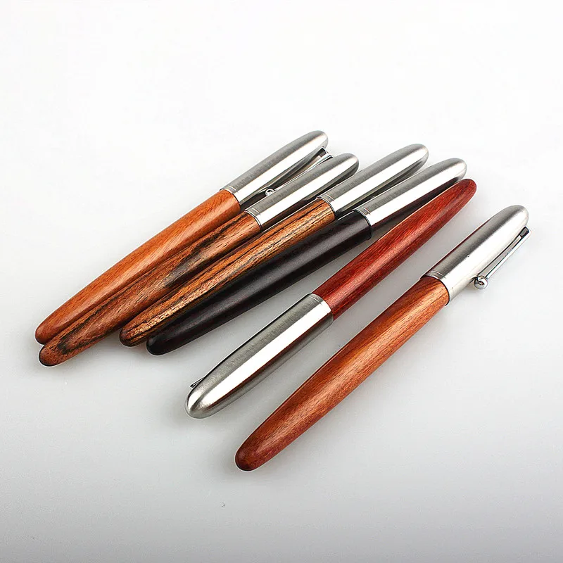 

Luxury Quality Fountain Pen Wood Stainless Steel Design 0.4mm Nib /Bent (Curved) 0.8mm Stationery Office School Supplies Ink Pen