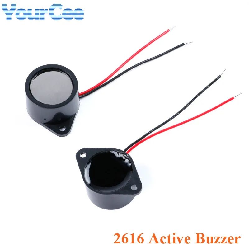 2pcs/1pc 2616 Active Piezoelectric Buzzer 26*16MM Waterproof Buzzer Alarm SpeakerSealed Waterproof 3-24V 26X16MM Diy