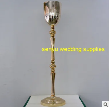 

Gold Candle Holders Metal Candlestick Flower Vase Table Centerpiece Event Flower Rack Road Lead Wedding Decoration