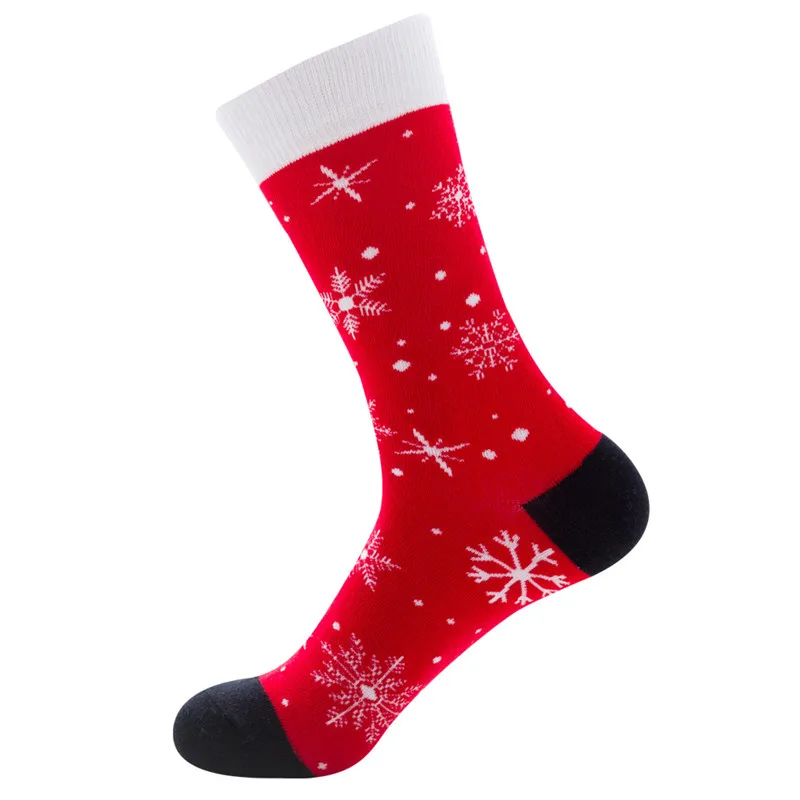 1 Pair of New Autumn Winter Christmas woman Socks Funny New Year Santa Claus Christmas Tree Snow Elk Gift Cotton Happy Men Socks