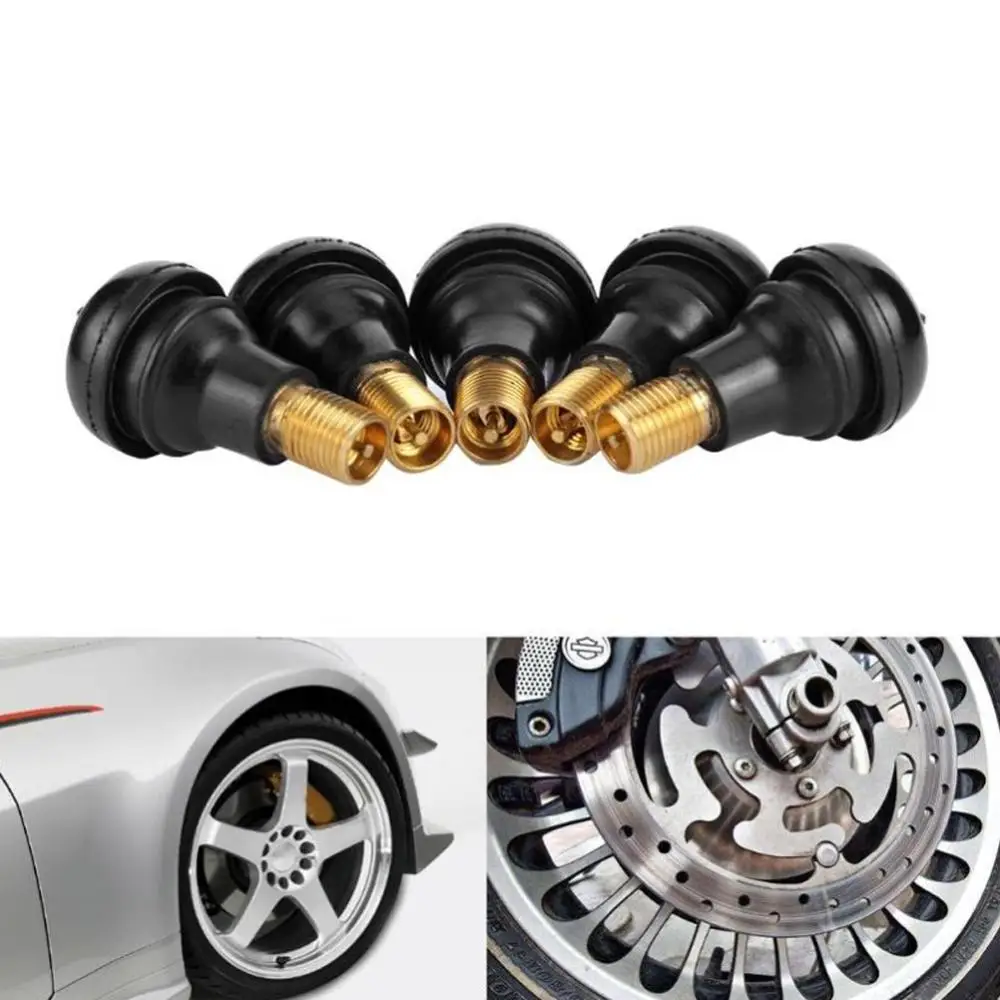 SALE 10/25Pcs Universal TR412 Snap-in Car Tubeless Tyre Valve Stems Rubber Copper Vacuum Tire Air Valve for Auto Motorcycle Moto