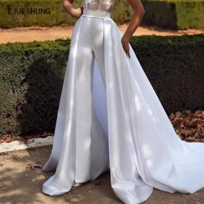 White Satin Detachable Skirt Wedding Removable Train for Dresses Bridal Overskirt