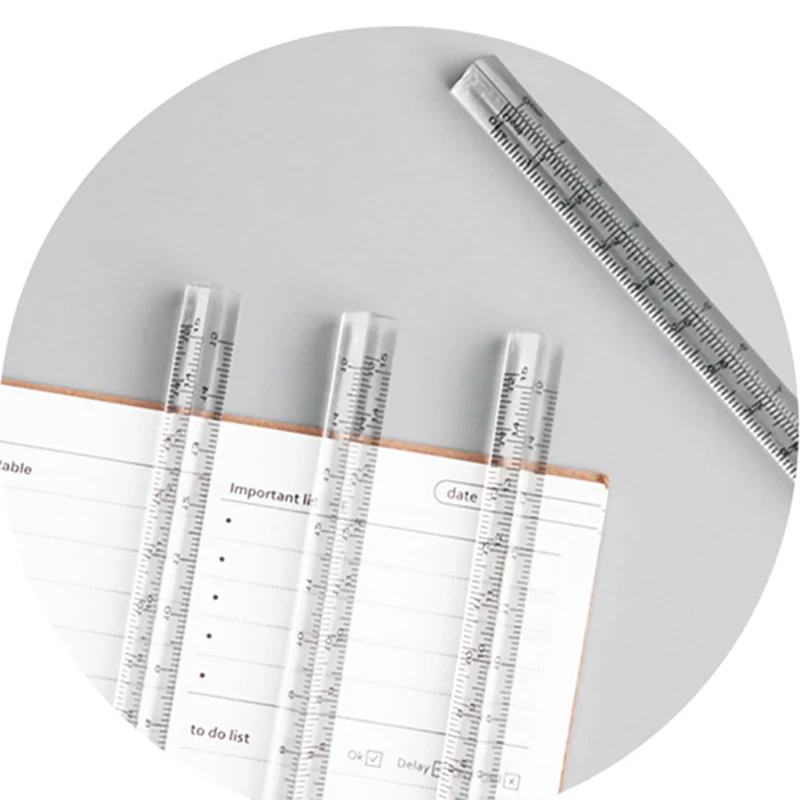 15cm Transparent Straight Ruler Students Stationery Simple Triangular Rulers Kids Scale on Both Sides Acrylic Measuring Tools