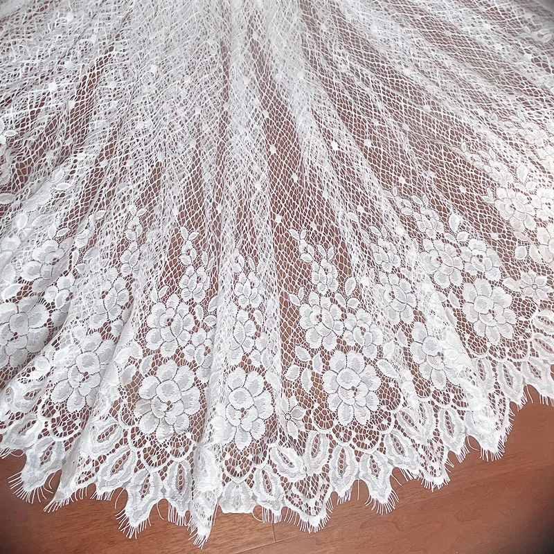 Dicker, weicher Spitzenstoff für Hochzeitskleider, Wimpern-Druckgarn, geometrische Blumendekoration, Accessoires, neuer Stil, RS3771 – Detail 6