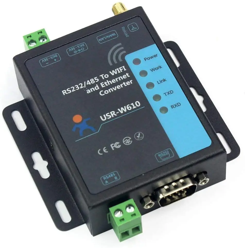 USR-W610 SSL, HTTPS  Serial RS232 RS485 to RJ45 Ethernet WiFi Converter Wireless Server Converter Built in Web Server