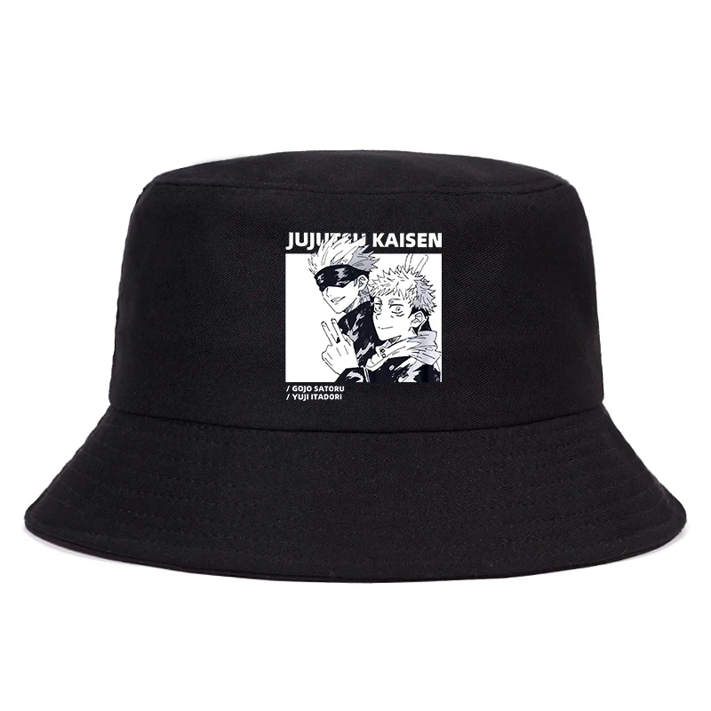 Jujutsu Satoru Gojo Shaman Japan Anime Women\'S Panama Hat Casual Cotton Bucket Hats For Women Unisex Fashion Men\'S Fisherman Cap