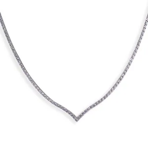 Stonefans-V Strass Cholerry, Kristalltenniskette Halskette, Kragenerklärung, Hochzeitszubehör, Modeschmuck 8 Hauptverkaufskette V - №8