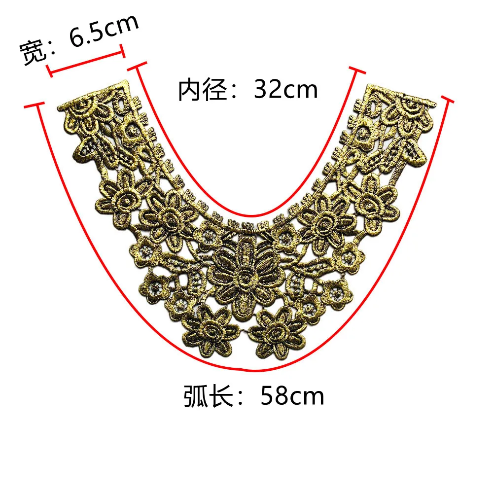 Black and white lace fake collar chest applique fabric sewing women\'s DIY craft supplies material accessories 1 piece for sale