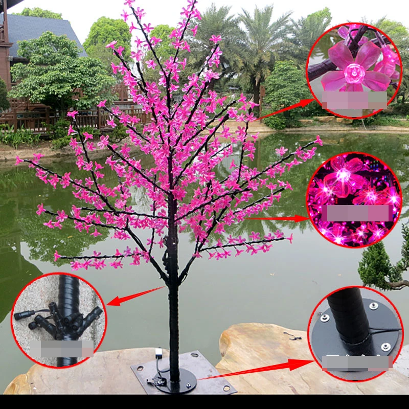 1.5M 1.8M LED Crystal Cherry Blossom Tree Lights Christmas New Year Luminaria Decorative Lamp Landscape Outdoor Lighting  xmas