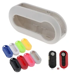 1 pc Car Key Shell Silicone Straight Plate Auto Keys Case Protector Holder Fit for Fiat 500 Panda Punto Bravo