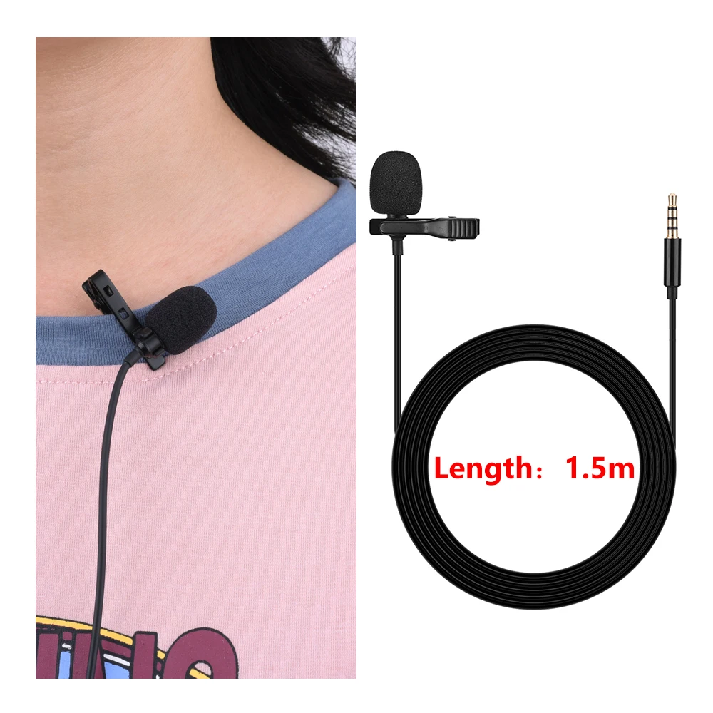 iiiMymic Omnidirectional 3.5mm Lavalier Lapel Microphone Tie Clip for ios Android Smartphone Cell Phone PC Laptop Recording