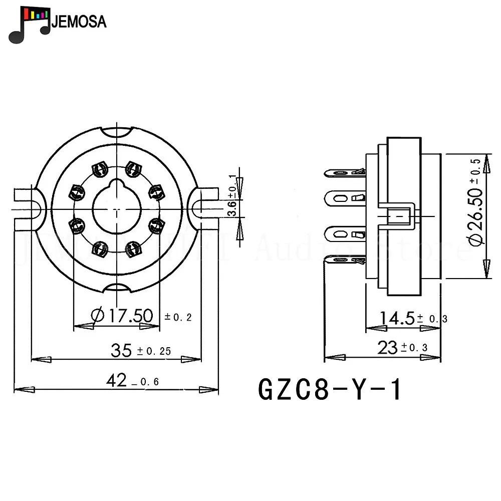 Ceramic K8A 8pin Tube Socket GZC8-Y-1 For KT66 KT88 6SL7 6SN7 5AR4 5U4G 6L6 6V6 GZ34 6N8P 6N9P Vacuum Tube Amplifier