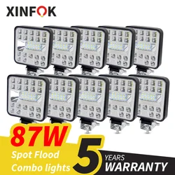 Araba LED çalışma ışığı açılan ışın 3030 SMD 87 watt süper parlak sel nokta 6500K DC 12-24 volt spot kamyon 4x4 4WD