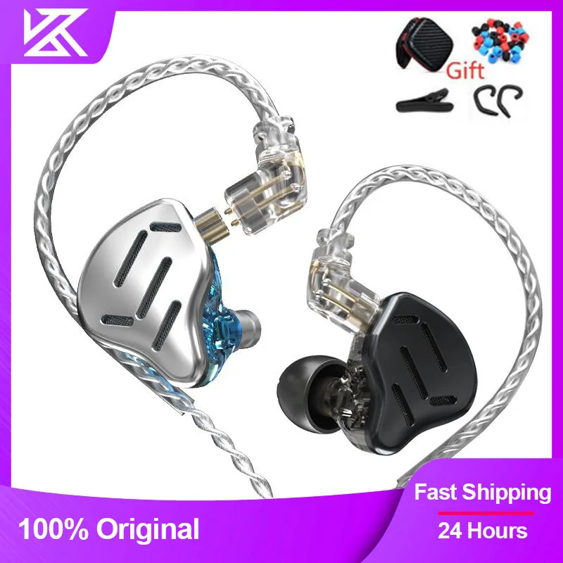 

KZ ZAX Headset 16 Units HIFI Bass Hanging In Ear Monitor Hybrid technology Earphones Noise Cancelling Earbuds Sport Wired Sport